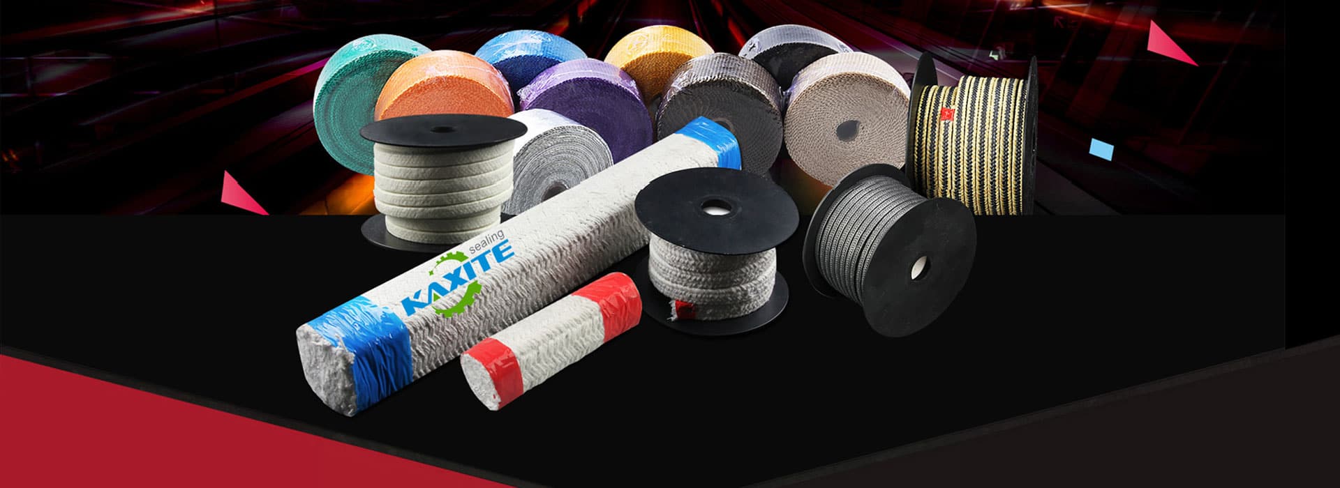 Jalinan grafit dan pembungkusan PTFE untuk pengedap batang injap